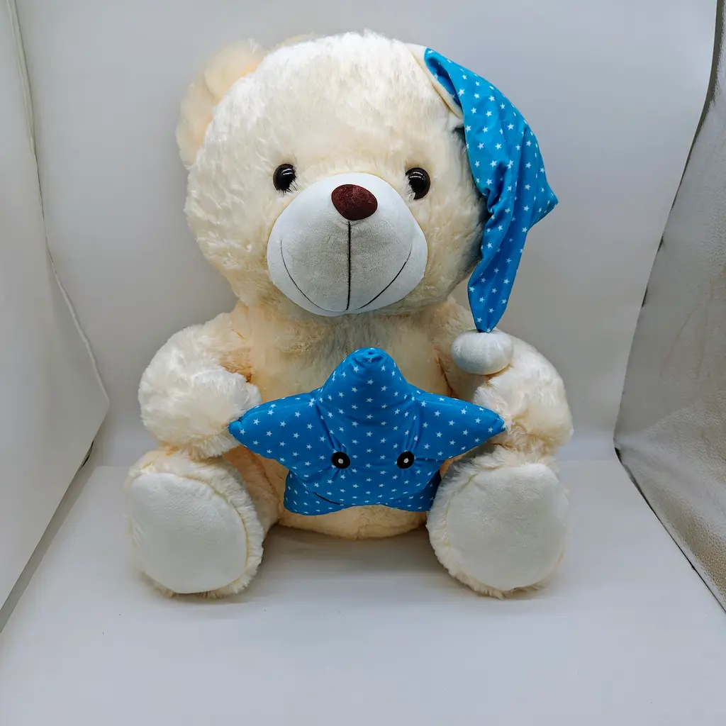 Αρκούδος γαλάζιος 60cm με αστέρι