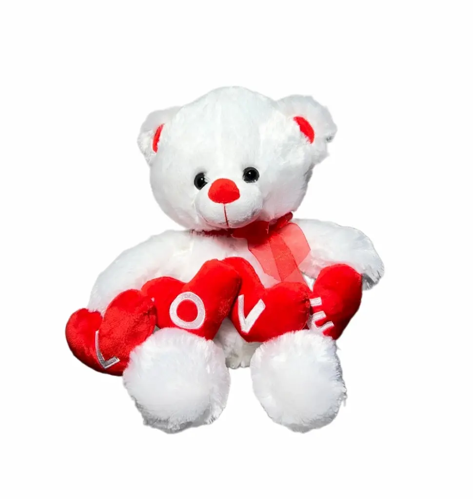 Αρκουδάκι με καρδιές LOVE 40cm